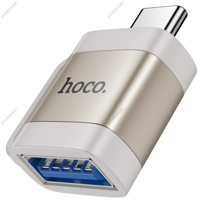 Перехідник HOCO UA31C Type-C male to USB female OTG adapter Gray