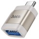 Перехідник HOCO UA31C Type-C male to USB female OTG adapter Gray