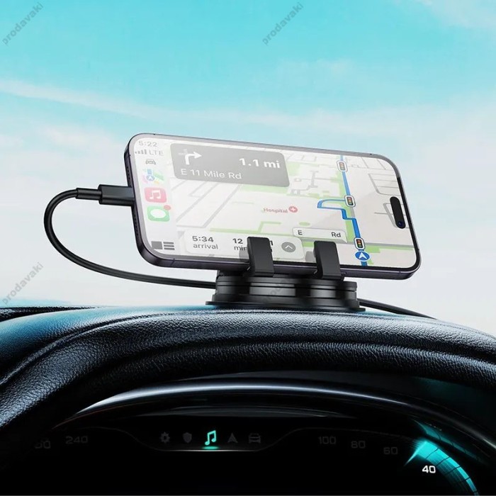 Автомобільний тримач HOCO H55 Blueprint dashboard car holder Black