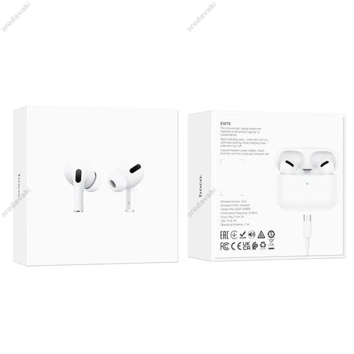Бездротові Bluetooth навушники HOCO EW75 True wireless stereo headset BT 5.4 White
