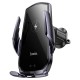 Автомобільний тримач із бездротовою зарядкою Hoco CA202 Plus Enlightener infrared induction 15W Metal Grey