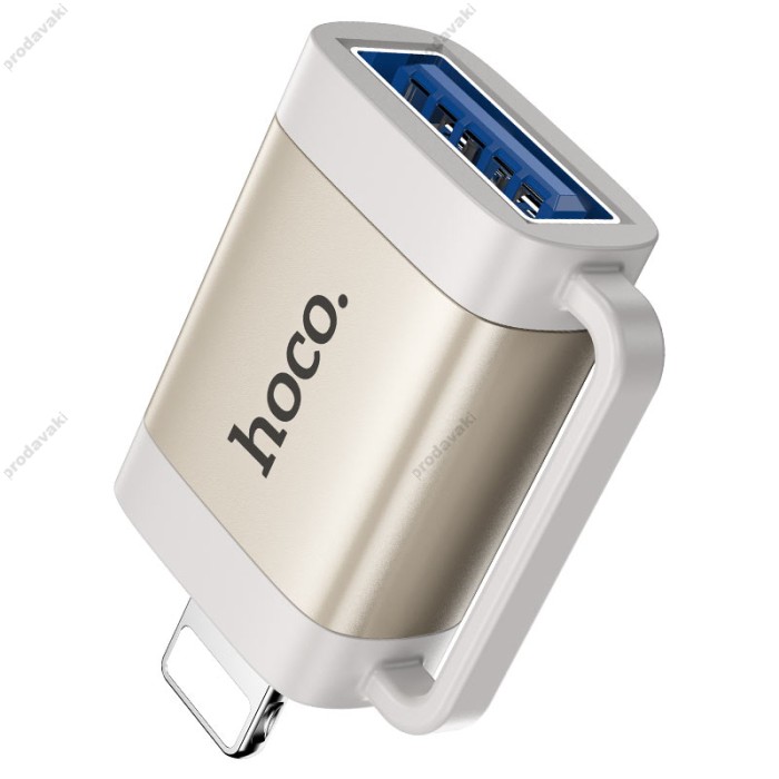 Перехідник HOCO UA31A Lightning male to USB female OTG adapter Gray