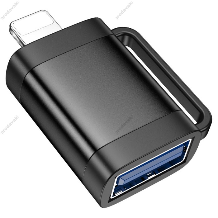 Перехідник HOCO UA31A Lightning male to USB female OTG adapter Black