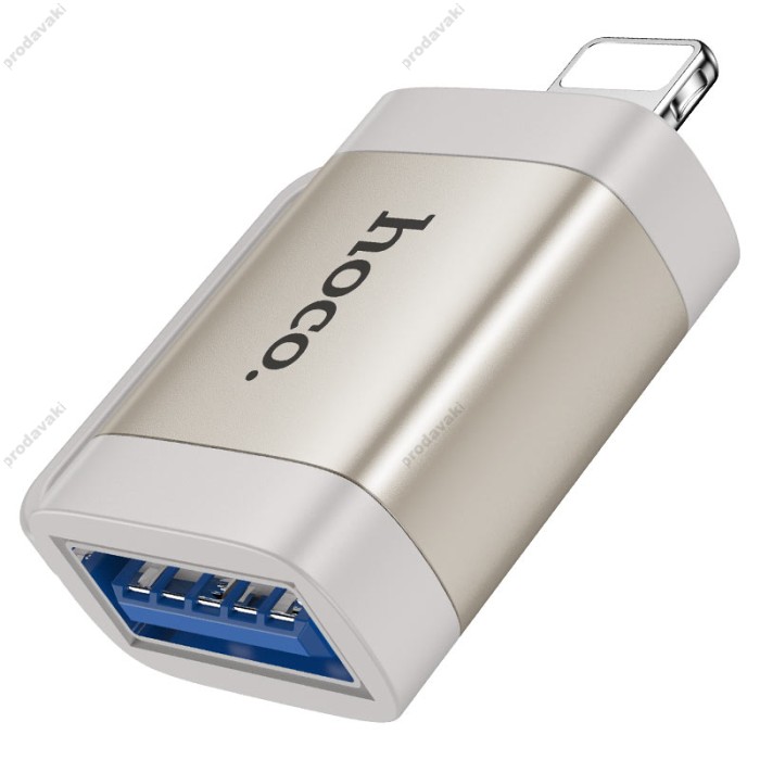 Перехідник HOCO UA31A Lightning male to USB female OTG adapter Gray