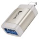 Перехідник HOCO UA31A Lightning male to USB female OTG adapter Gray