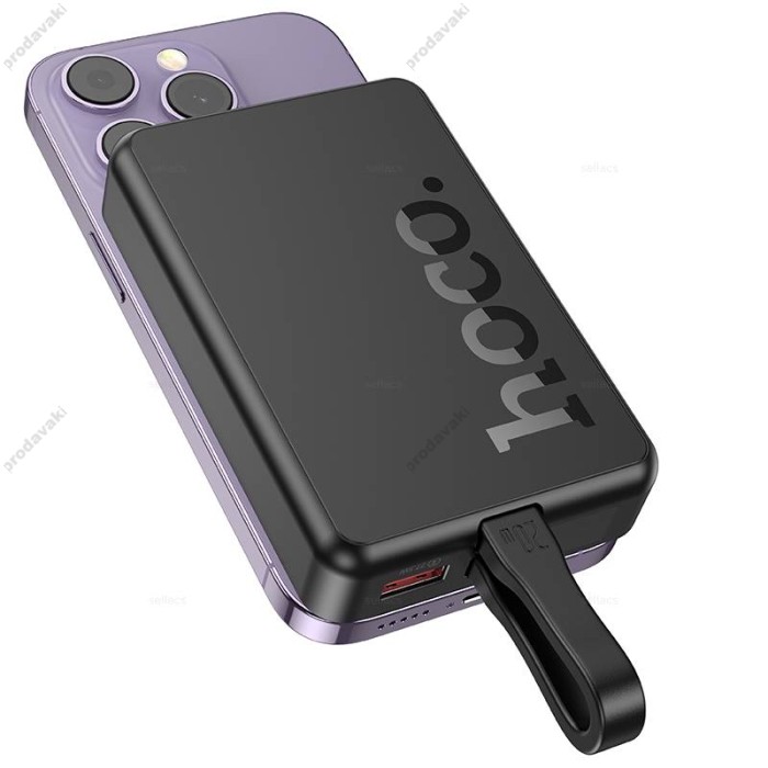 Повербанк портативний акумулятор Power bank Hoco Q24 Elegant MagSafe магнітний 22.5W 10000 mAh Black