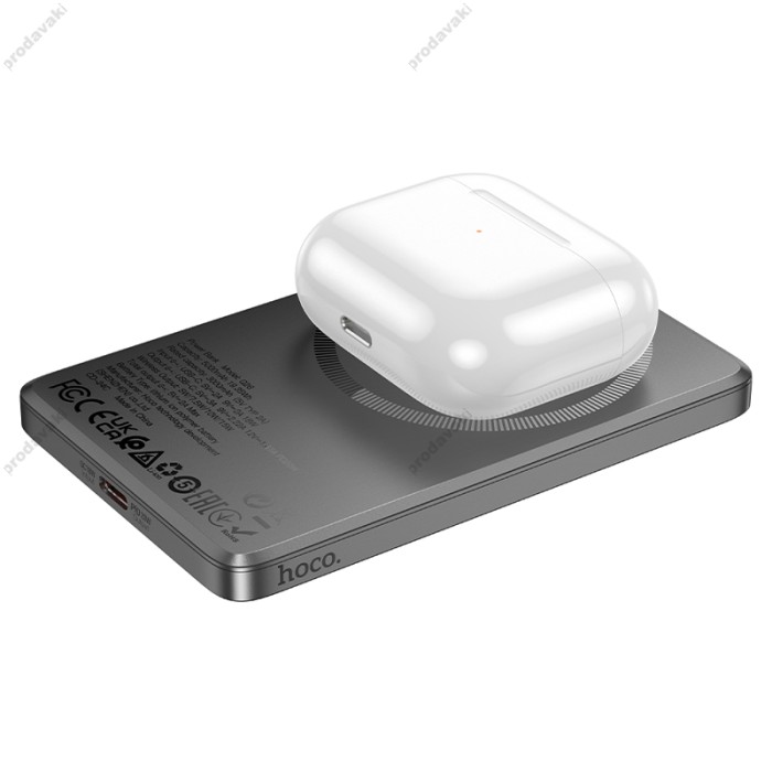 Повербанк портативний акумулятор Power bank Hoco Q26 Joy MagSafe магнітний 20W 5000 mAh Metal Gray