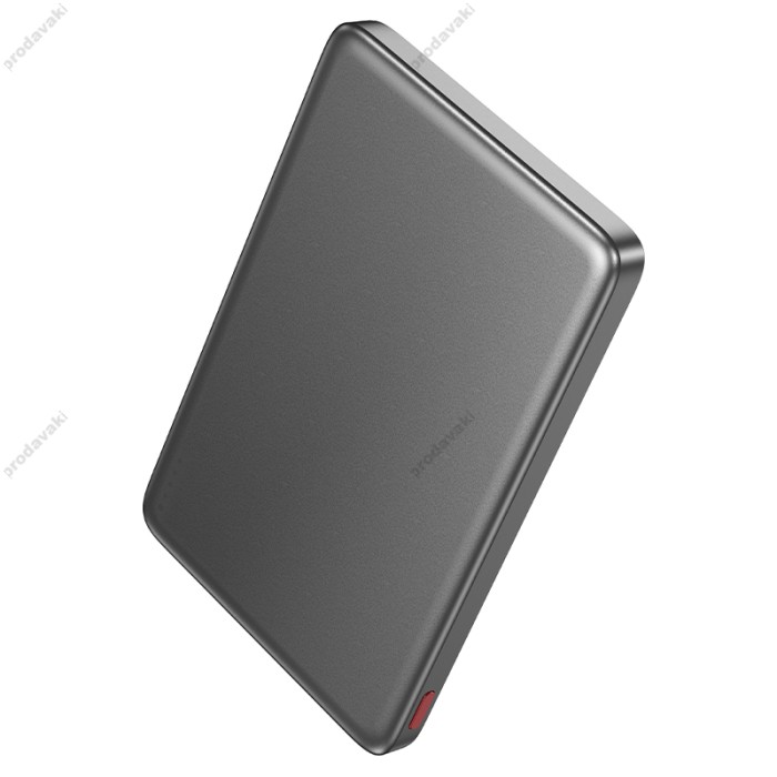 Повербанк портативний акумулятор Power bank Hoco Q26 Joy MagSafe магнітний 20W 5000 mAh Metal Gray