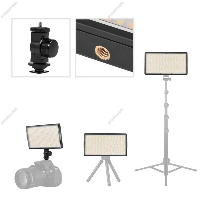 Накамерне відеосвітло LED CH D416 3200k-6500k 17.5x9.3x1cm + Battery 2200mAh