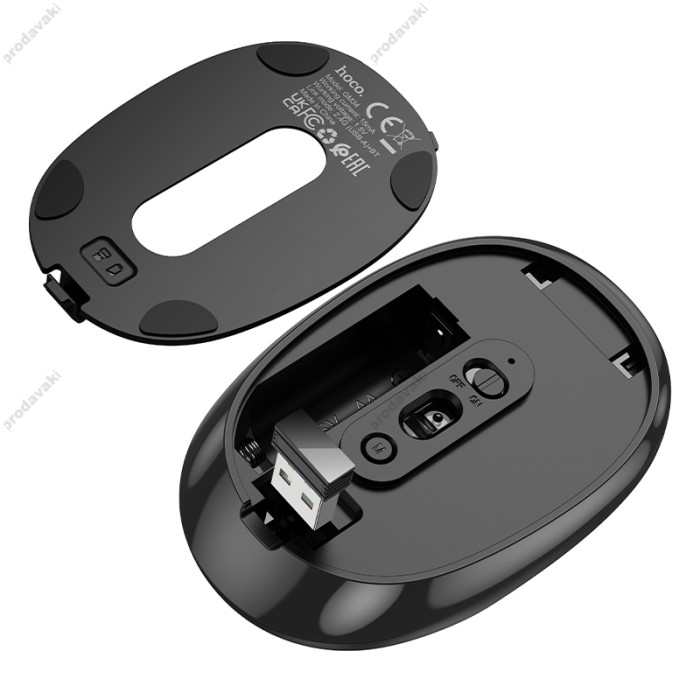 Комп'ютерна Миша Hoco GM34 Mystic six-button dual-mode business wireless mouse BT/2.4G Black