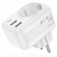 Мережевий фільтр Hoco AC26 2U / 1P / 1C розетка EU 4000W / PD20W / 2USB QC20W White