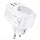 Мережевий фільтр Hoco AC26 2U / 1P / 1C розетка EU 4000W / PD20W / 2USB QC20W White
