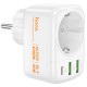 Мережевий фільтр Hoco AC26 2U / 1P / 1C розетка EU 4000W / PD20W / 2USB QC20W White