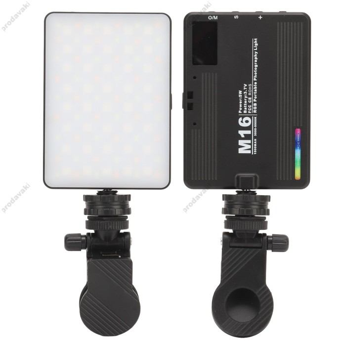 Накамерне відеосвітло LED CH M16 RGB 3000K-9000K