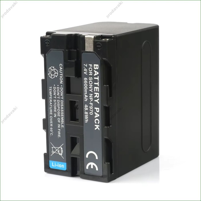 Акумулятор для відеосвітла F960 / F970 7.4V 6600 mAh 47.52 WH (посилений) 2шт