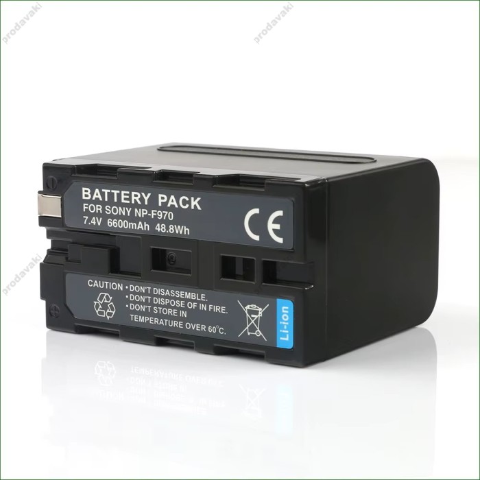 Акумулятор для відеосвітла F960 / F970 7.4V 6600 mAh 47.52 WH (посилений) 2шт