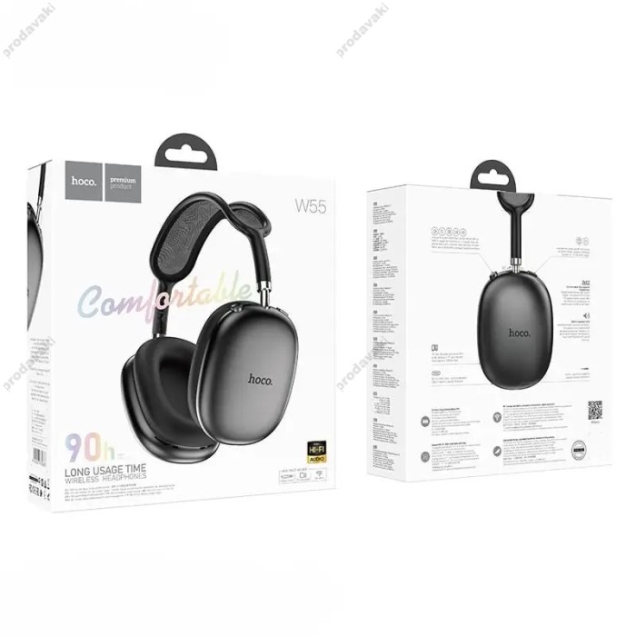 Бездротові Bluetooth навушники Hoco W55 Pleasing BT 5.4 Deep Space grey