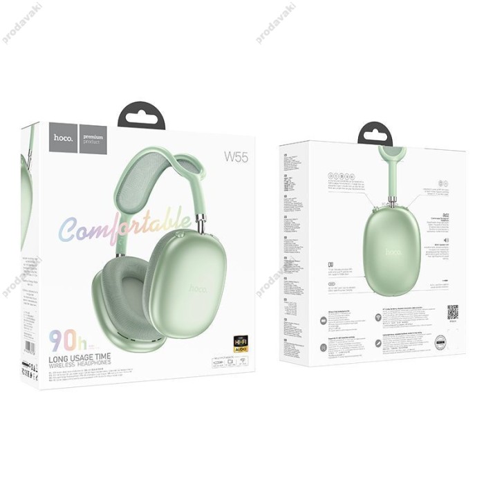 Бездротові Bluetooth навушники Hoco W55 Pleasing BT 5.4 Green