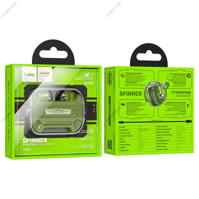 Бездротові Bluetooth навушники Hoco EW55 Trendy rue wireless stereo headset BT 5.3 Army-green