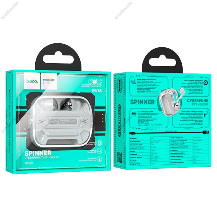 Бездротові Bluetooth навушники Hoco EW55 Trendy rue wireless stereo headset BT 5.3 Silver