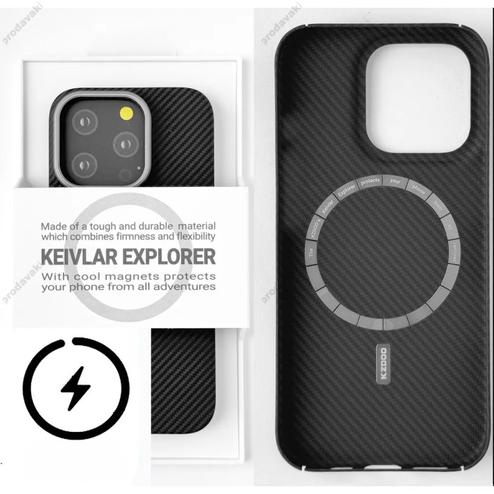 Чохол K-DOO Kevlar Explorer case with MagSafe для iPhone 16 Pro Max Titanium Gray