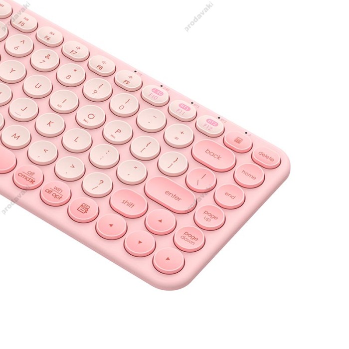 Клавіатура Baseus K01A Wireless Tri-Mode Keyboard 2.4G / BT1 + BT2 2xAAA Battery Pink (B00955503413-00)