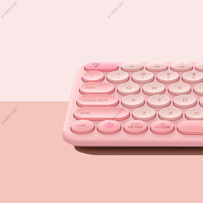 Клавіатура Baseus K01A Wireless Tri-Mode Keyboard 2.4G / BT1 + BT2 2xAAA Battery Pink (B00955503413-00)