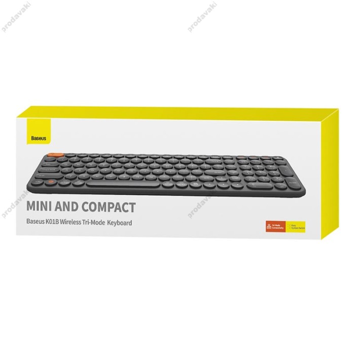 Клавіатура Baseus K01B Wireless Tri-Mode Keyboard 2.4G / BT1 + BT2 2xAAA Battery Grey (B00955504833-00)