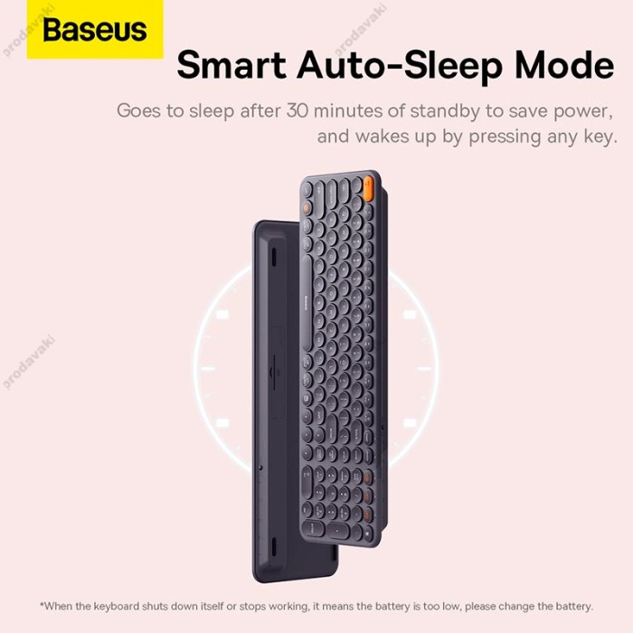 Клавіатура Baseus K01B Wireless Tri-Mode Keyboard 2.4G / BT1 + BT2 2xAAA Battery Grey (B00955504833-00)