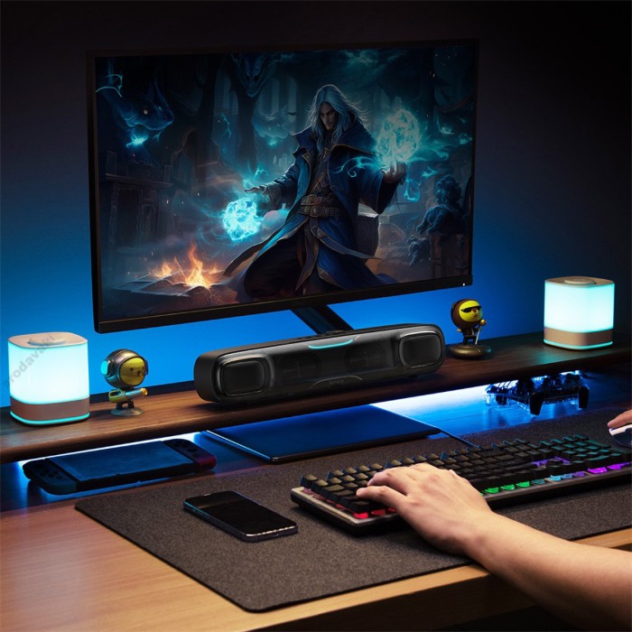 Портативна колонка Bluetooth BASEUS Aequr DS10 Mini Soundbar (battery) 20W Black (A20054402111-01) 
