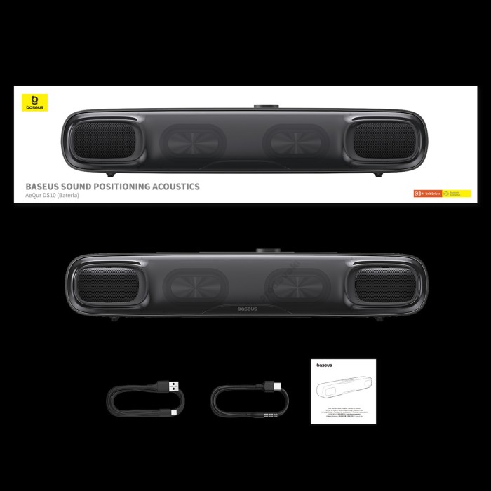 Портативна колонка Bluetooth BASEUS Aequr DS10 Mini Soundbar (battery) 20W Black (A20054402111-01) 