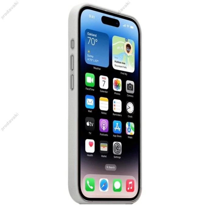 Чохол для iPhone 16 Pro Leather with MagSafe Light Gray