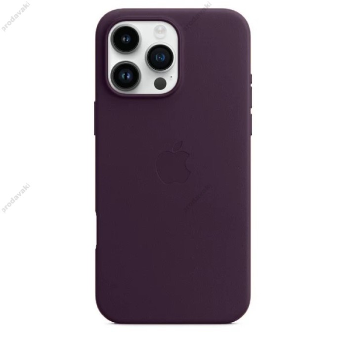 Чохол для iPhone 16 Leather with MagSafe Dark Cherry