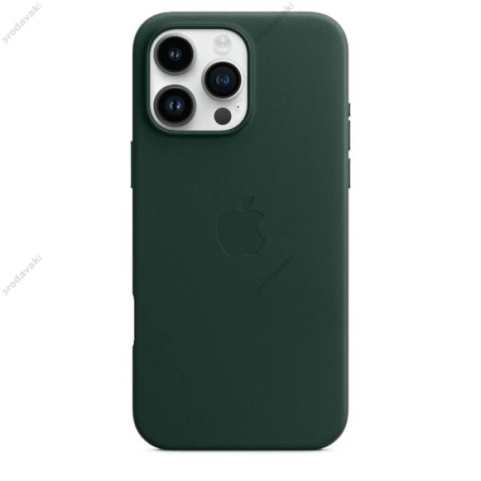 Чохол для iPhone 16 Leather with MagSafe Forest Green (Fit Green)