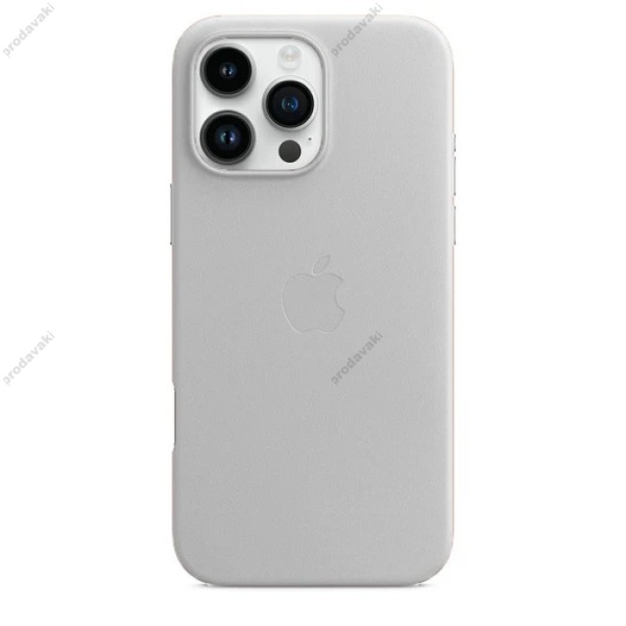 Чохол для iPhone 16 Pro Leather with MagSafe Light Gray