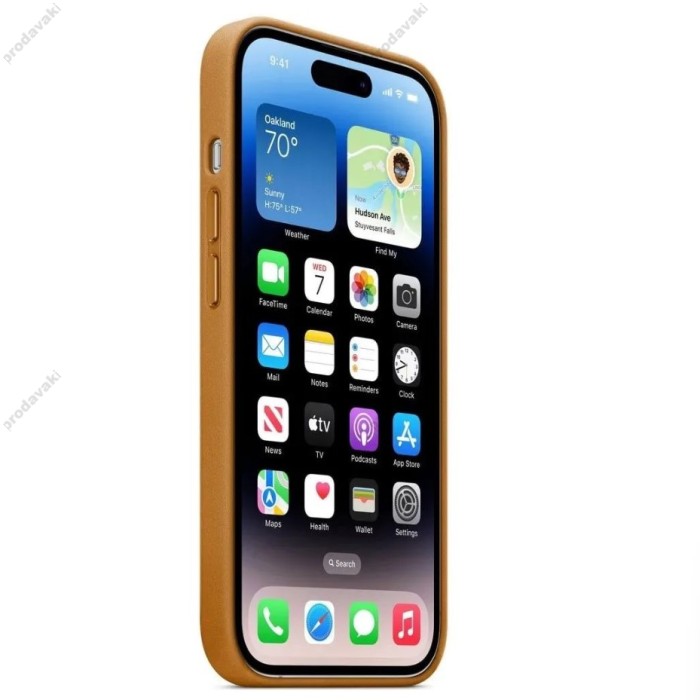Чохол для iPhone 16 Pro Leather with MagSafe Golden Brown