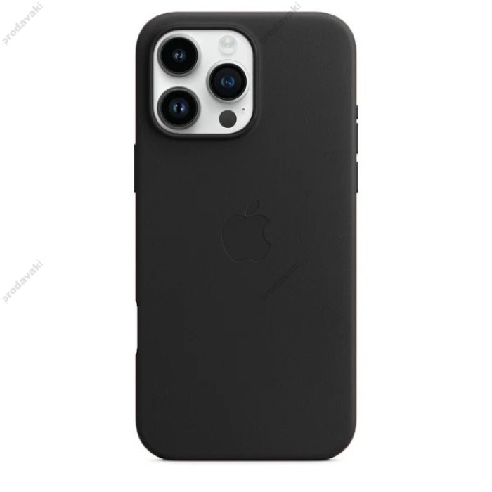 Чохол для iPhone 16 Pro Max Leather with MagSafe black