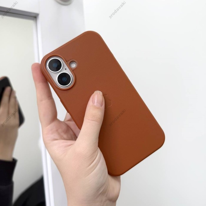 Чохол для iPhone 16 Pro Max Leather with MagSafe black