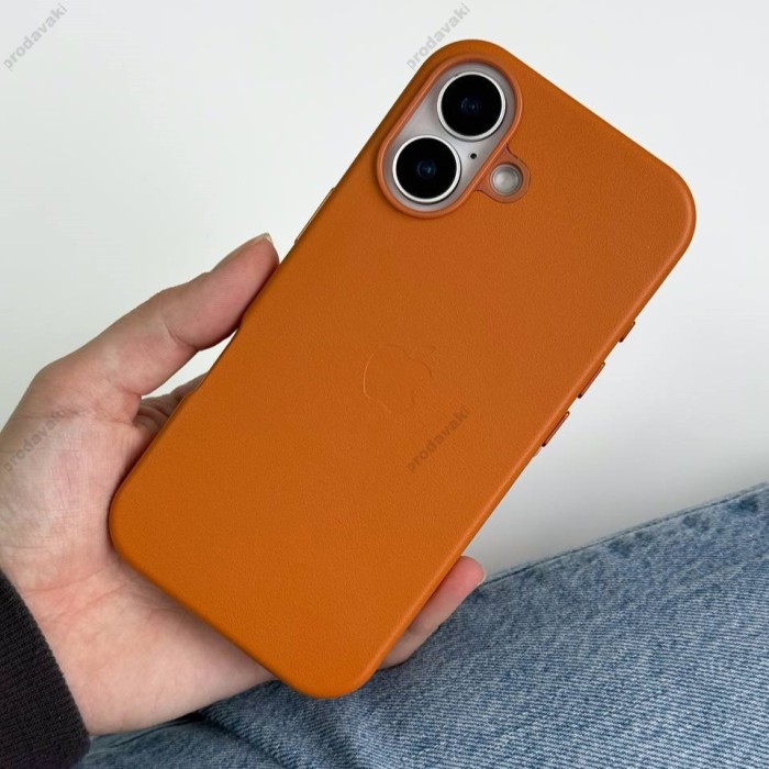 Чохол для iPhone 16 Pro Max Leather with MagSafe black