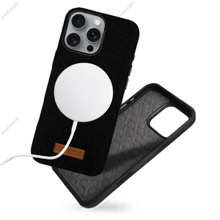 Чехол Santa Barbara Polo Racquet Club Leonard Magsafe iPhone 16 Pro Kapak - Siyah