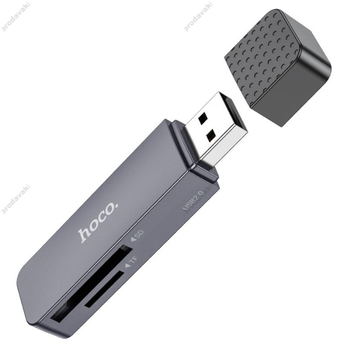 Кардрідер HOCO HB45 Spirit 2в1 SD/TF USB 2.0 card reader Grey