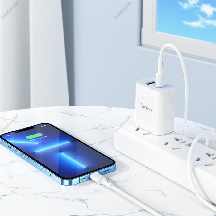PD Кабель HOCO X83 Victory charging data cable Type-C Lightning 1m White