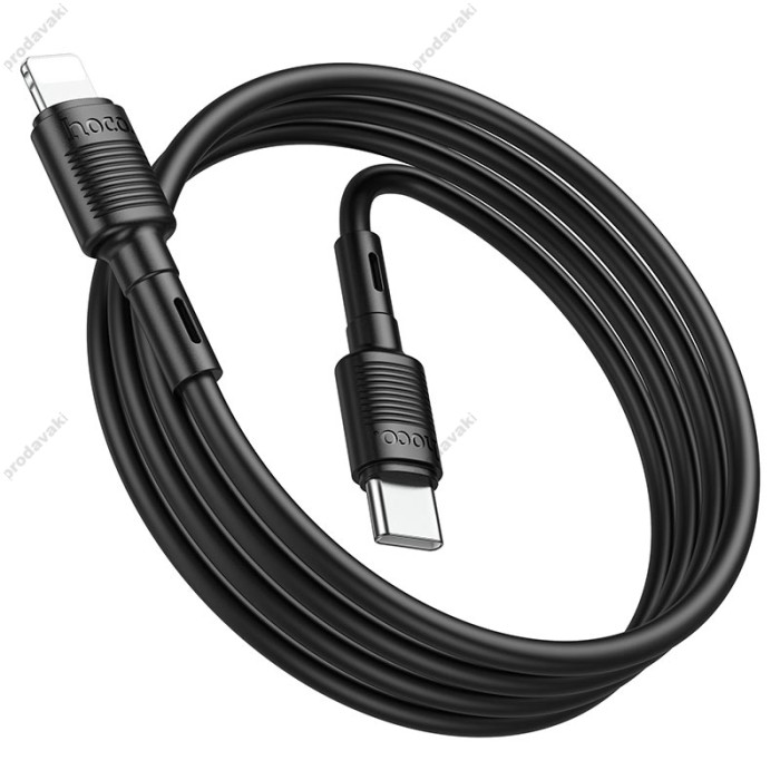 PD Кабель HOCO X83 Victory charging data cable Type-C Lightning 1m Black