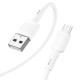 Кабель HOCO X83 USB Micro-USB Victory charging data cable 1m White