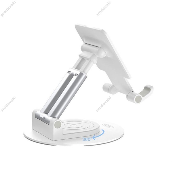 Настільний утримувач XO C139 Desktop 360° rotating metal round base stand White
