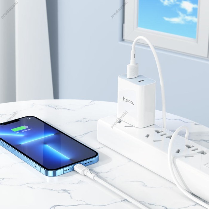 PD Кабель HOCO X83 Victory charging data cable USB Lightning 1m White