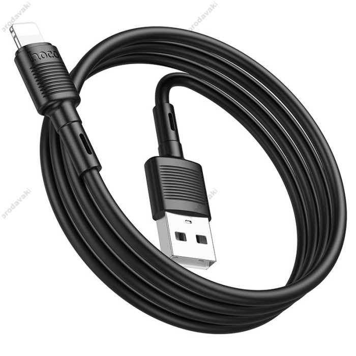 PD Кабель HOCO X83 Victory charging data cable USB Lightning 1m Black
