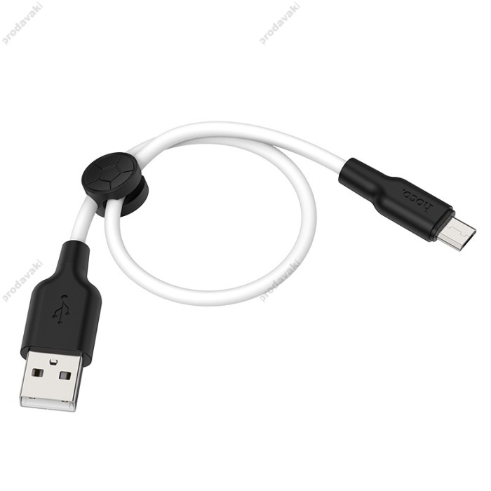 Кабель Hoco X21 Plus Silicone USB MicroUSB 2,4A / 0,25m Black / White