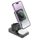 Бездротовий зарядний пристрій HOCO CQ10 Consuelo folding 3-in-1 wireless fast charger Black