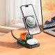 Бездротовий зарядний пристрій HOCO CQ10 Consuelo folding 3-in-1 wireless fast charger Black